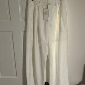 Commense White Dress Pants High-Waisted Flowing Design